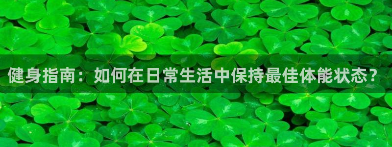 凯发官方正版app集团：健身指南：如何在日常生活中保